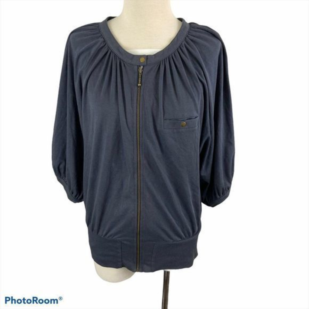 FRENCH CONNECTION Blue‎ Grey Zip Up Cardigan